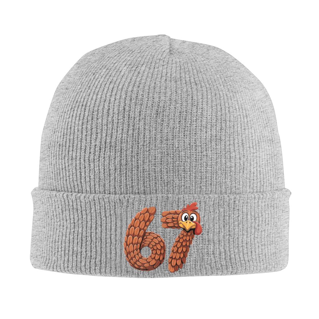 67 Thanksgiving Funny Turkey Thanksgiving 67 Turkey Knit Hat Caps Female Male Outdoor Beanie Hats Spring Warm Soft Bonnet Hats