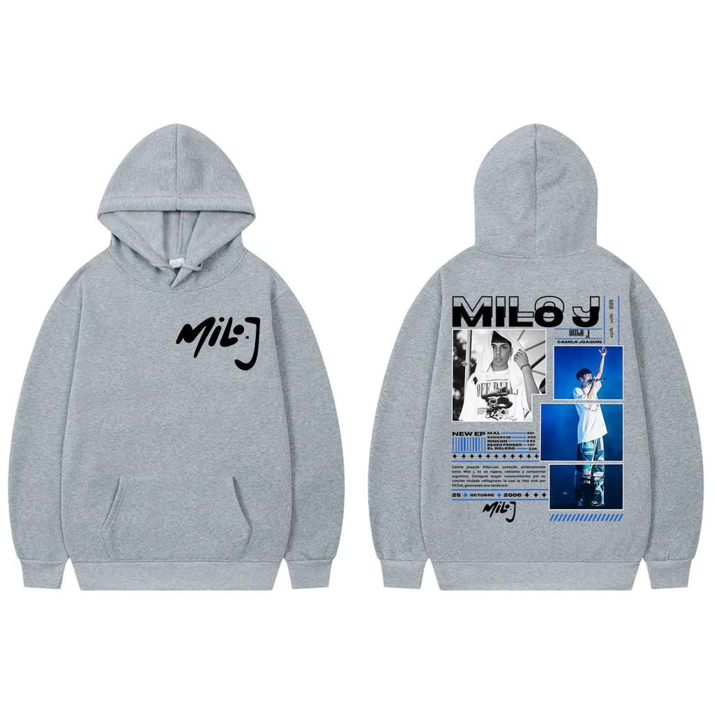 Rapper Milo J 511 Album Tour Graphic Hoodie Men Women Hip Hop Fashion Zip Up Sweatshirt High Quality Fleece Oversized Pullovers