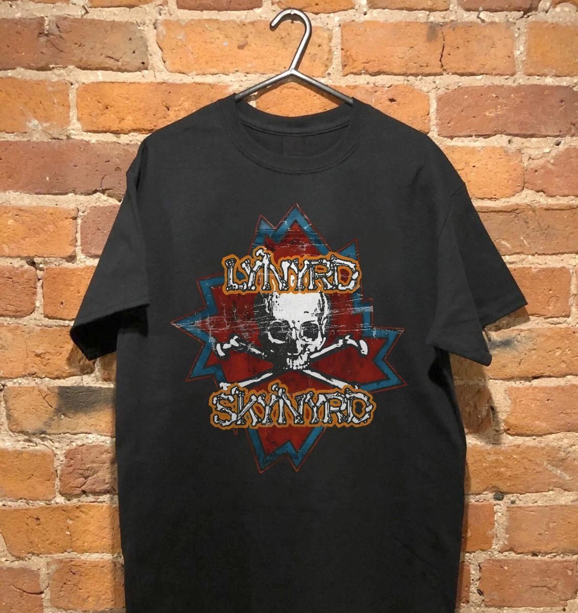 Lynyrd Skynyrd Band Logo T Shirt, Black Unisex Cotton T Shirt, Size S 5XL M