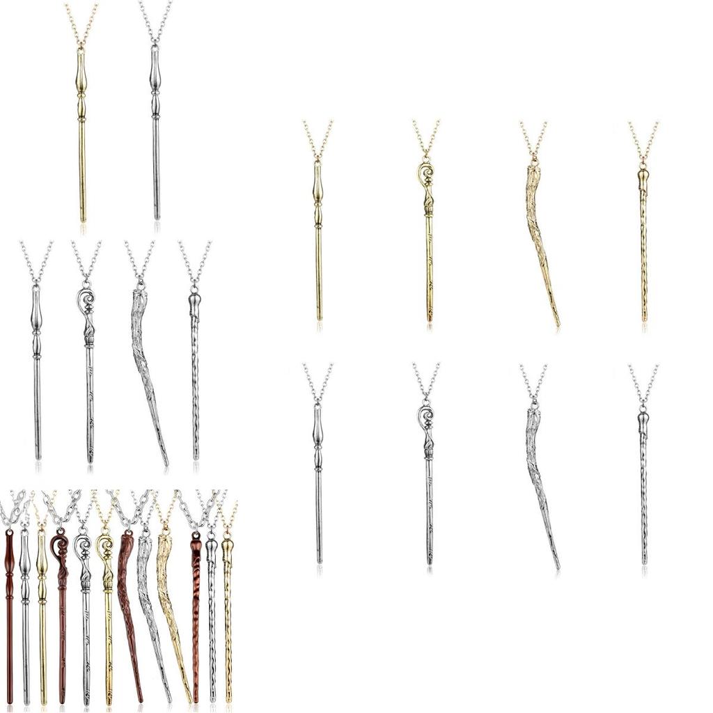 Harry Potter Magic Wand Pendant Necklace With Alloy Chain For Gift And Collection