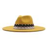 New Elastic Webbing Point Drill Men and Women Couple Hat Woolen Top Hat M Big Brim Jazz Hat