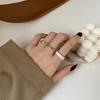 3 unids/set de anillos de Metal redondos de esmalte blanco bohemio, conjuntos de anillos ajustables abiertos con giro geométrico para mujeres y niñas, joyería de boda