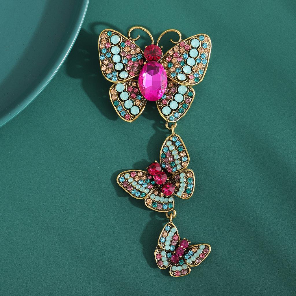 Rhinestone Butterfly Brooches for Women Unisex Insect Pin Event Party Funny Luxury Gifts Backpack Decoration Clothes Accessories