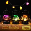 Halloween Pumpkin Lantern Decoration Small Oil Lamp Black Laser Pony Lantern Bar Ghost Festival Atmosphere Decoration