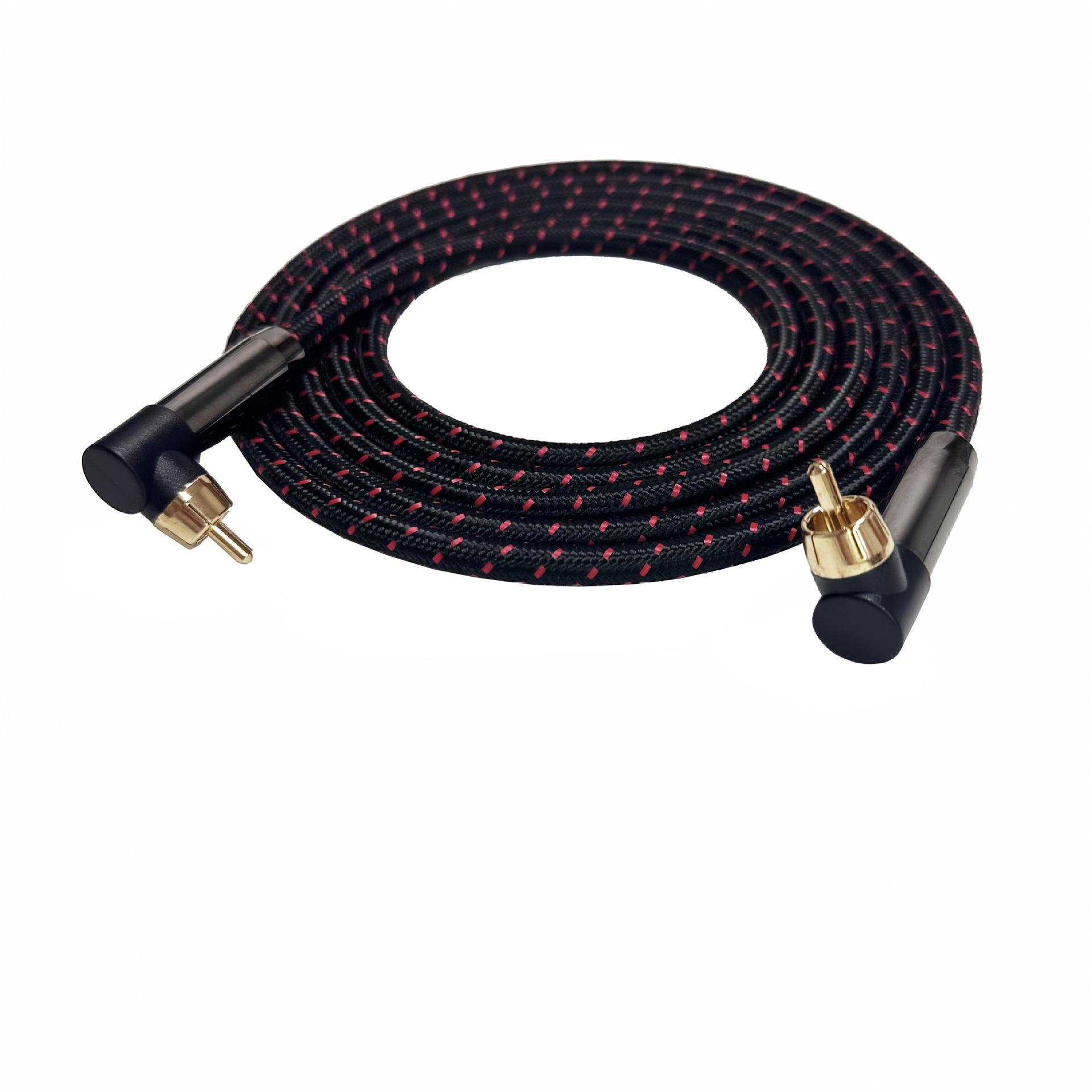 

Double Elbow Digital Coaxial RCA Audio Cable for TV, Amplifier, Subwoofer, and SPDIF 0.5m