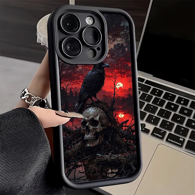 Phone Case for iPhone 17 Air 16E 15 16 Pro Max Gothic Vampire Scarlet Art Cover 14 Plus 13 12 Mini Soft Shell Silicone Fundas
