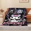1pc Kuromi Cute Cartoon Character Home Decor Blanket - Seasonal Universal Comfortable Washable Gift for All Ages, Perfect for All Family, Av