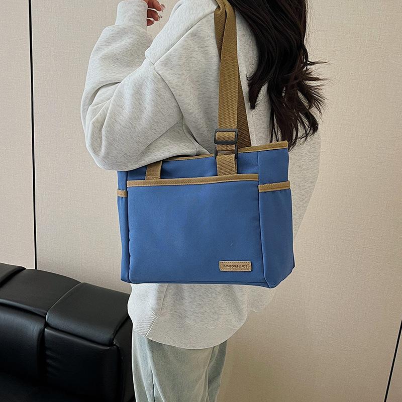 Canvas-Tasche Damen einfach und vielseitig Mehrfachtaschen Handtasche Umhängetasche Große Kapazität Schultertasche Damen Große Tasche