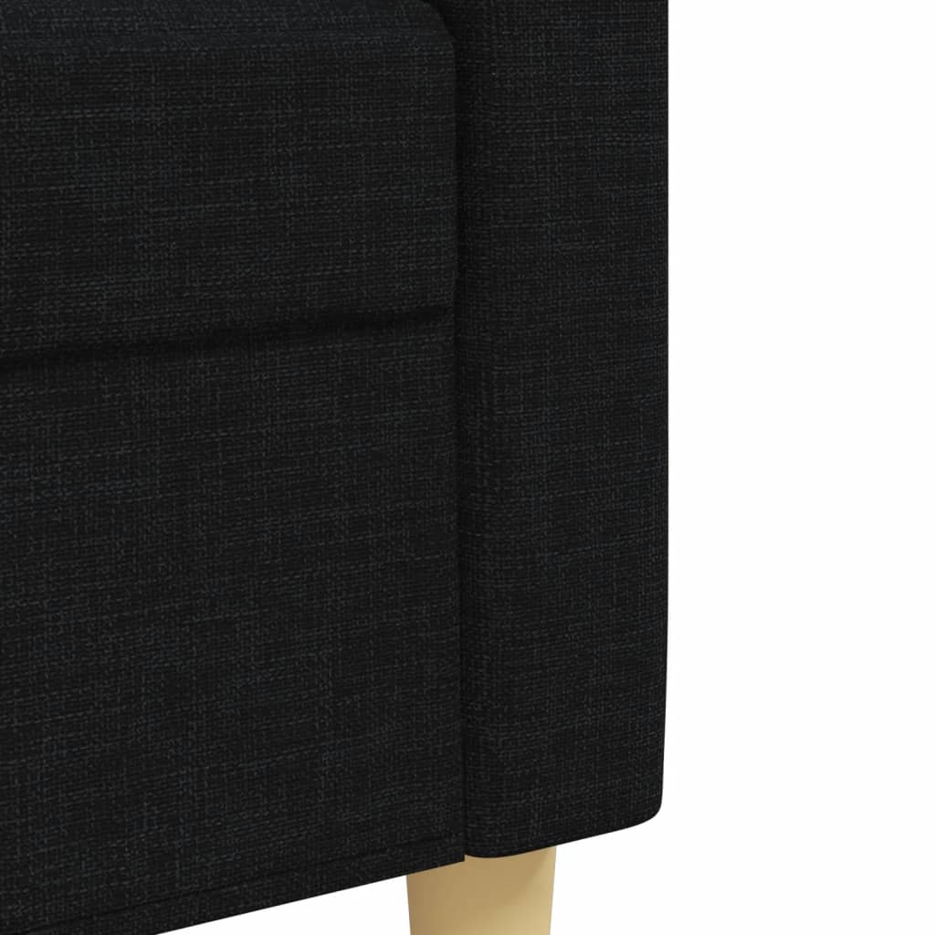 2 Piece Sofa Set Black Fabric