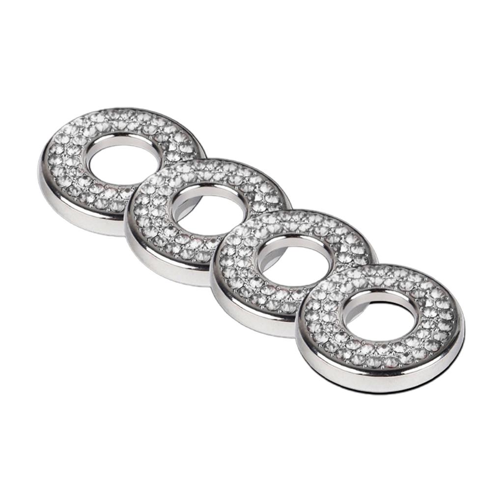 4 Pack Bling Car Inner Door Lock Covers Trim Pull Rod Bolt Stickers Car Interior Bling Rhinestone Decals for C200L