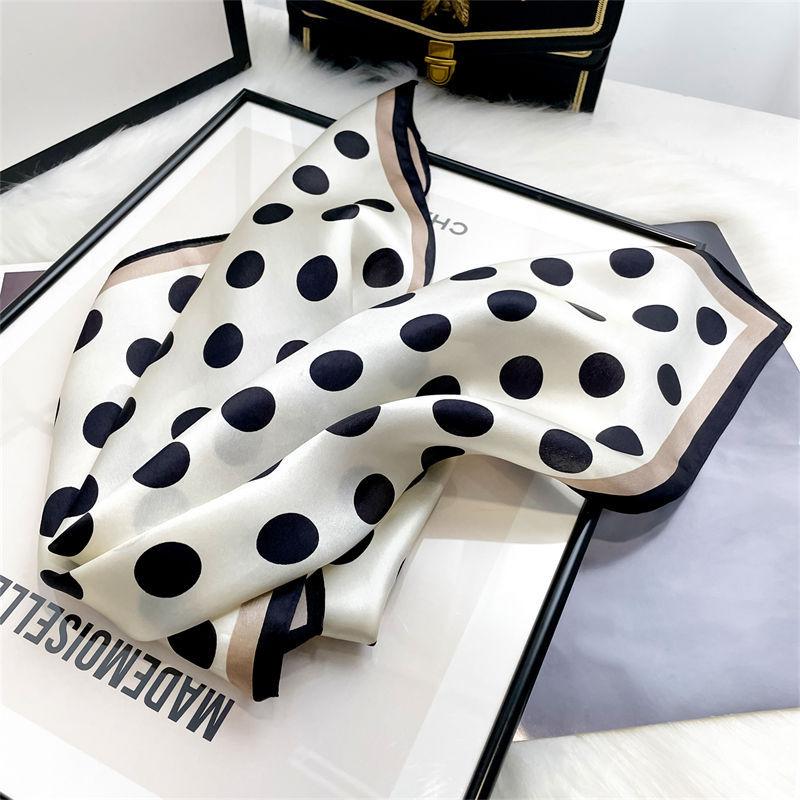 Fashion 100% Real Silk dot Scarf Women Shawls Wraps for Ladies Neckerchief Foulard Scarves Pashmina Female Hijab Bandana