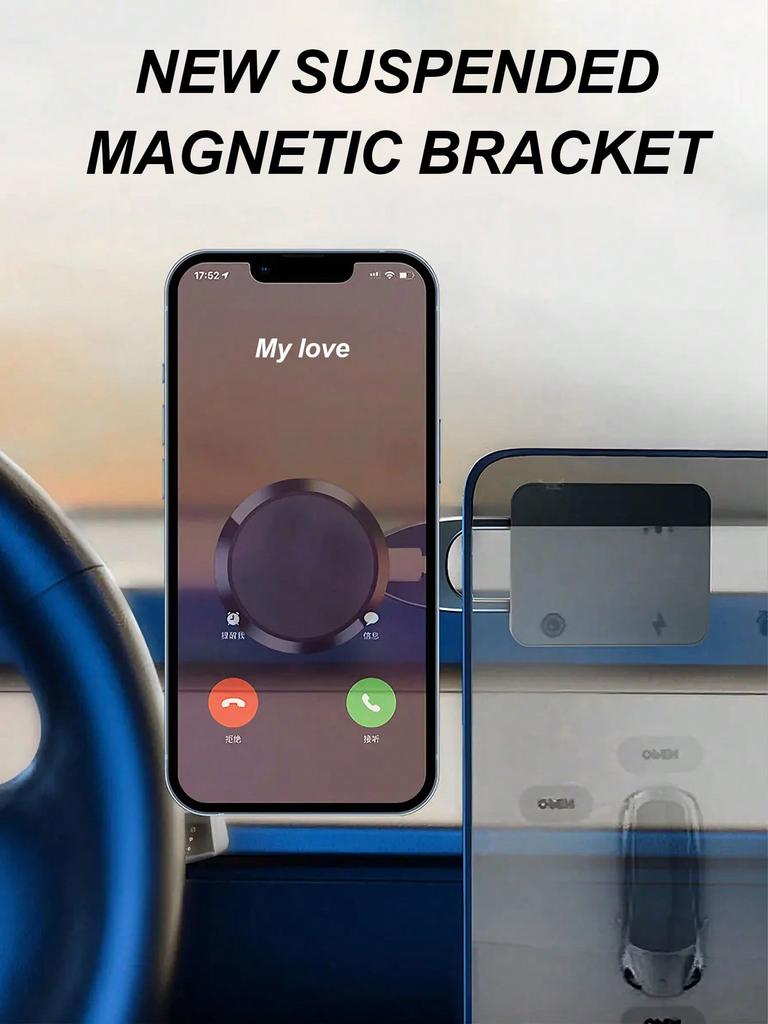 720° Rotating Hidden Magnetic Car Phone Holder Alloy Navigation Mount for iPhone & Smartphones
