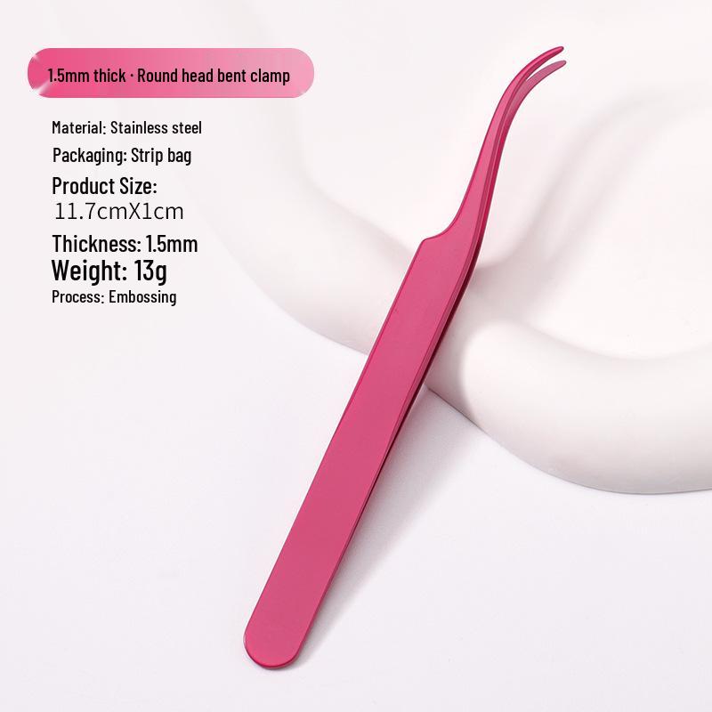 Round Head Dolphin Eyelash Curler & Tweezers - Beauty Tools for False Eyelash Application