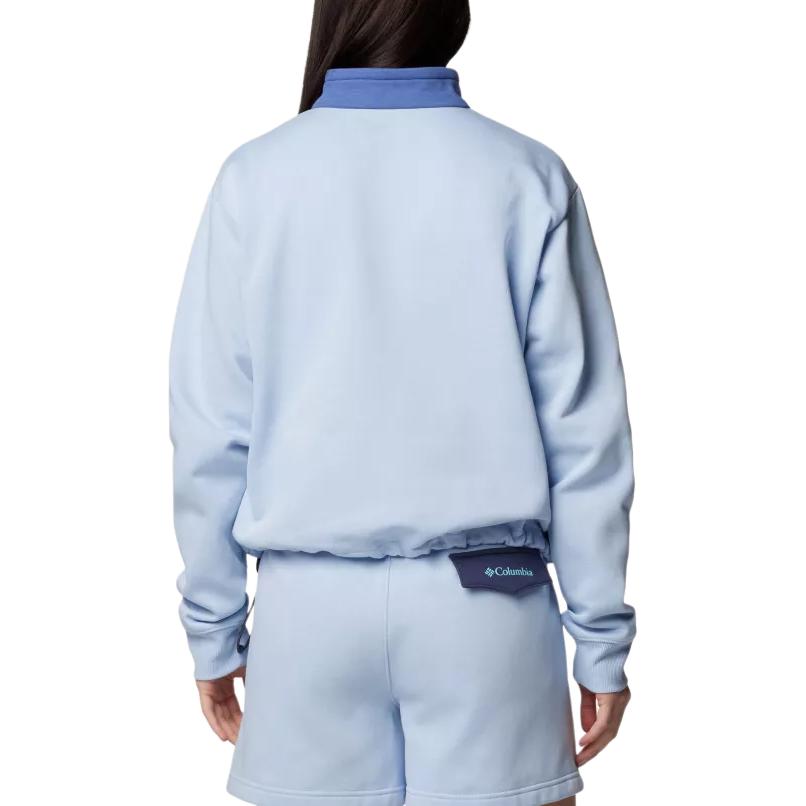 Columbia Lodge™ American Vintage Color Block Stand Collar Fashionable Long Sleeve Sweatshirt Women sweatshirt Blue 2073531-477