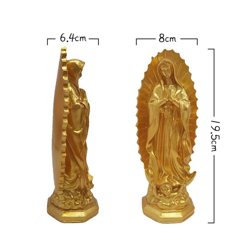 Resin Mary Statue Figure Blessed Mother Ornament Figurine Handmade for Patio Wedding Gift Tabletop Outdoor Decor
