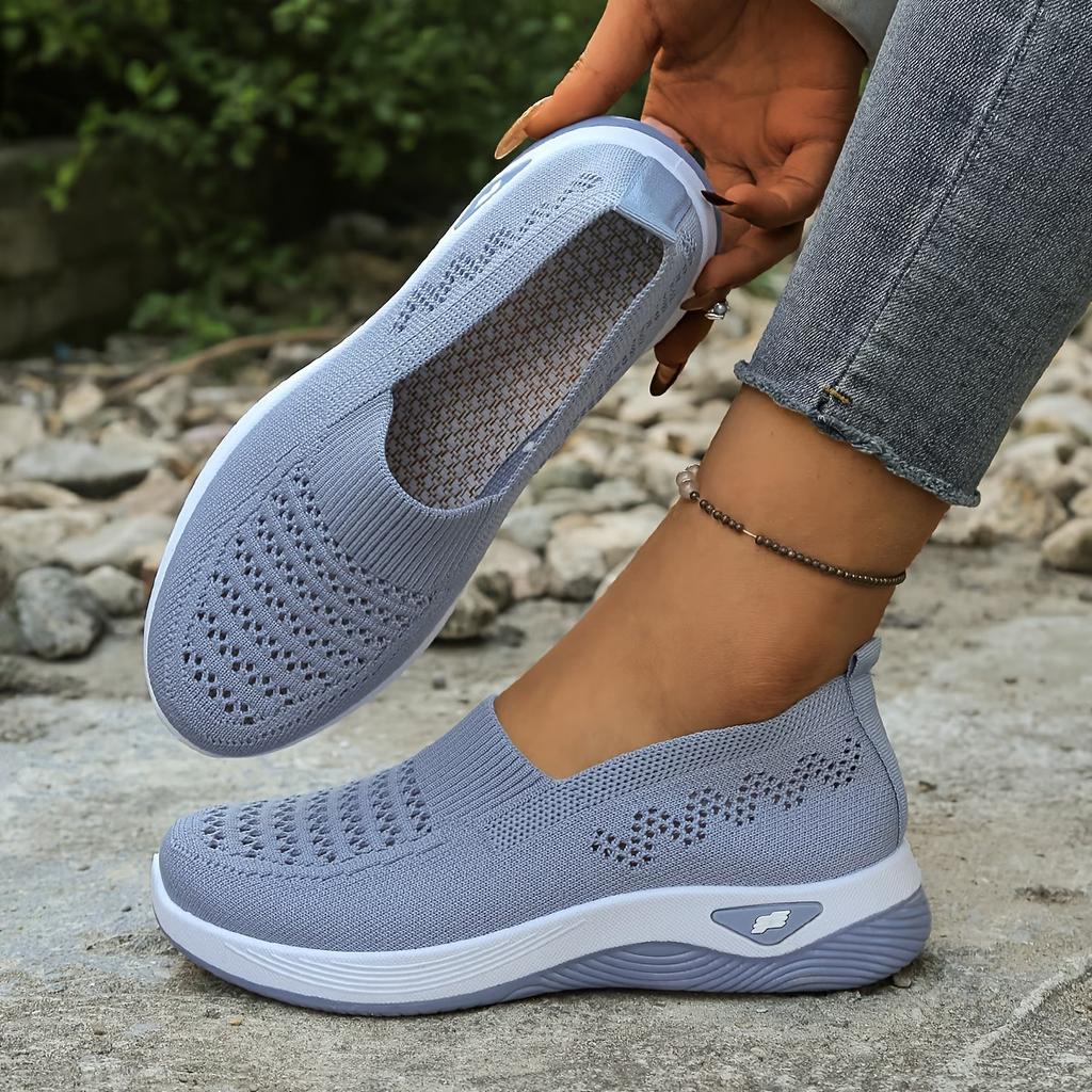 Women's Breathable Slip-On Flat Shoes with Soft Sole - All-Season Lightweight Sneakers Suitable for Walking, Daily Commute, Comfortable Casual Shoes