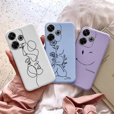 Girls Line Soft Silicone Case For Xiaomi Redmi Note 13 Pro 13C 14T 15 Samsung A55 A35 M34 M35 S24 S25 Huawei Honor 200 iPhone Realme Shockproof Cover