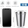 5 Pack Stainless Steel Cups Pint Cup Tumbler Metal Cups Stackable Cup 350ml Metal Drinking Glasses for Travel Outdoor Camping