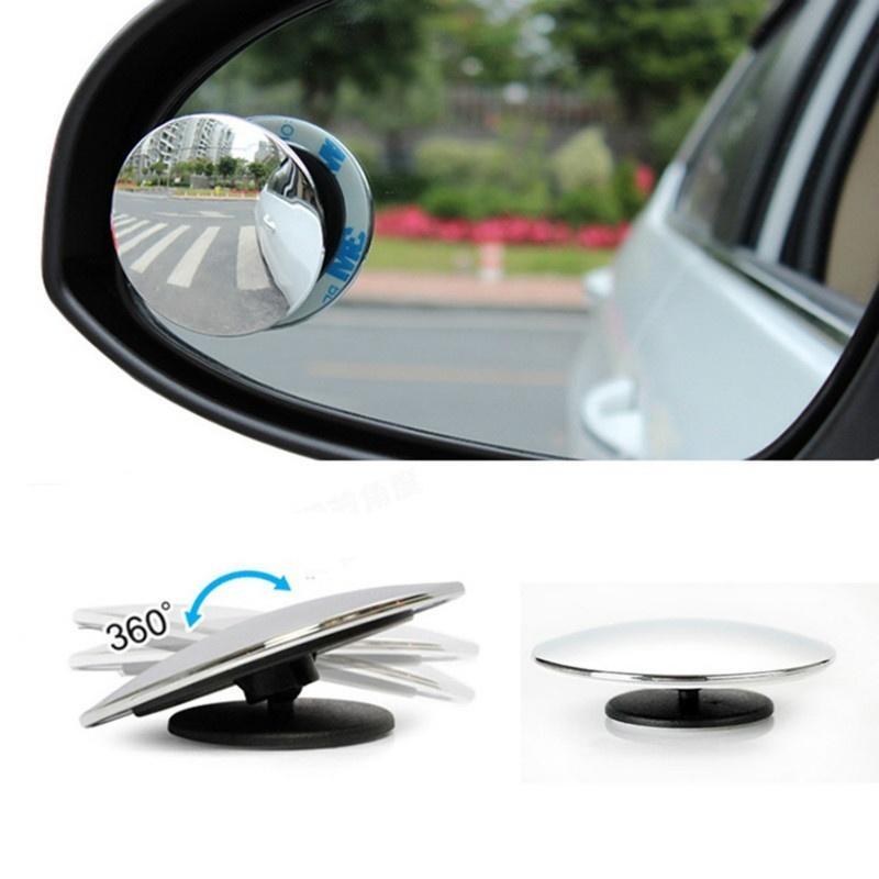 2Pcs 360 Degree Adjustable Blind Spot Mirror Car Auxiliary Rearview Convex Mirror Round Frame Wide Angle Mirrors for Car Reverse