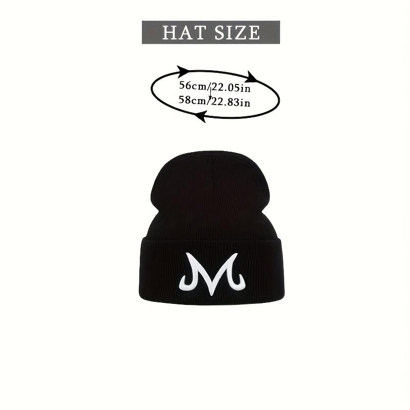 M Letter Embroidered Knitted Hat, For Men Windproof Ear Protection Beanie, Outdoor Warm Fashion Beanie