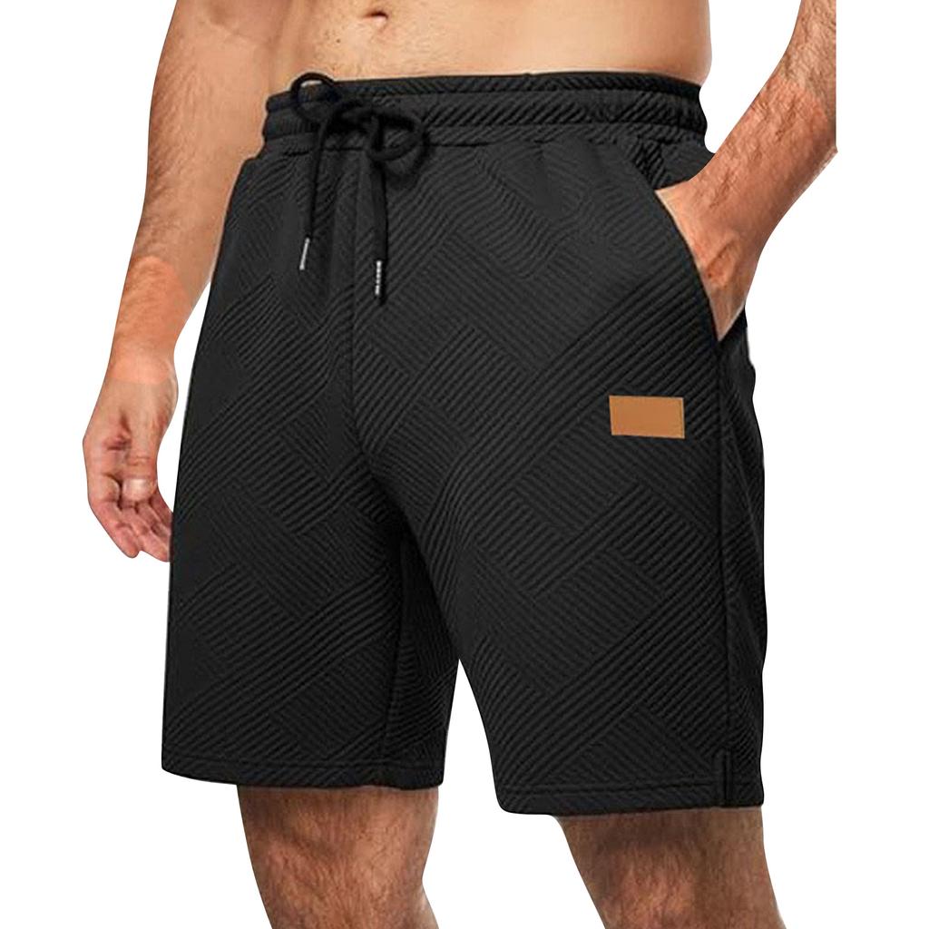 Men's Mid Length Shorts With Pockets Elastic Waist And Drawstring Perfect For Summer Beach Vacations