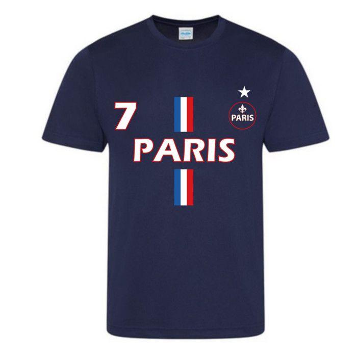Maillot de foot enfant - NPZ - Esprit Paris N°7 - Bleu - Respirant - Manches courtes