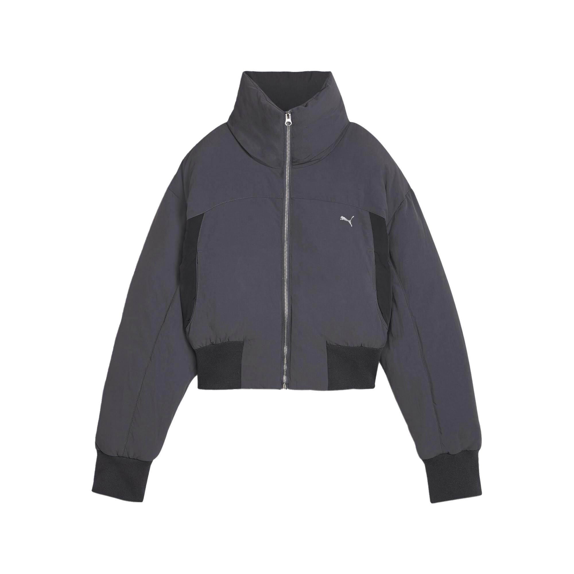 

Puma Логотип Теплый Воротник-стойка Свободная Короткая Куртка Женская Куртка Галактический серый 626645-69 S