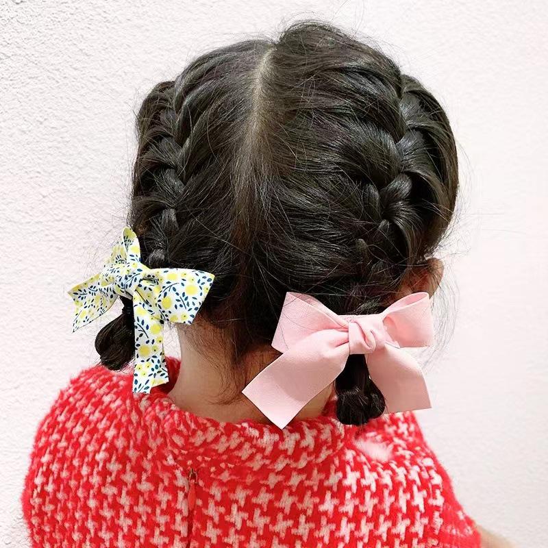Children's Floral Bow Hairpin - Cute, Damage-Free Korean Clip Accessory