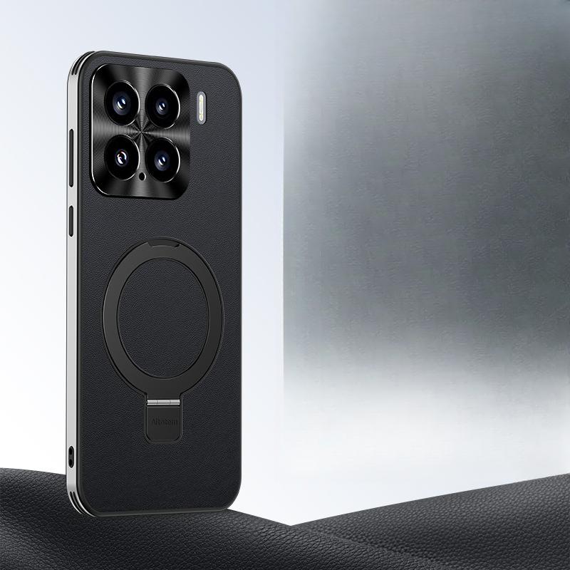 Adatto per Xiaomi 15pro Custodia per telefono Supporto Attacco magnetico 15por Obiettivo All-inclusive Uomini d'affari Anti-caduta Custodia in pelle liscia