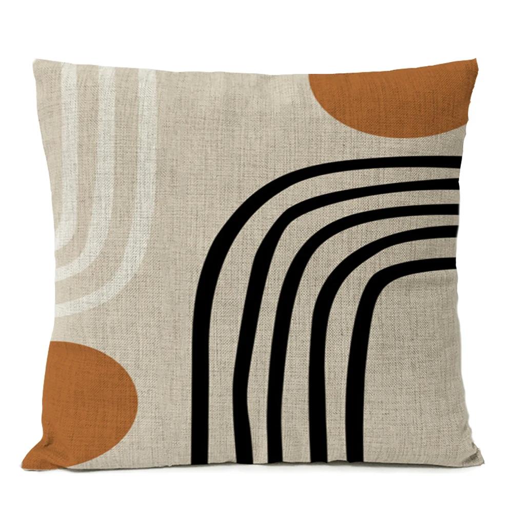 Boho Bohemia Geometric Floral Pillow Cover Leaves Cushion Sun Moon Throw Linen Pillowcase Home Decorative Decor Sofa Cushions