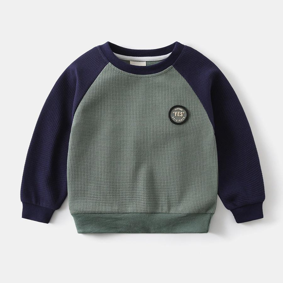 Boys' Raglan Sleeve Sweatshirt - 2026 Fashionable Kids' Round Neck Sports Top