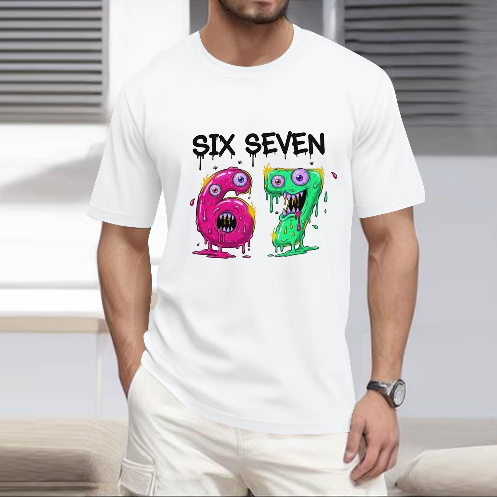 

Men S Fashionable T-Shirt, Street Casual Short Sleeved Clothing XL білий