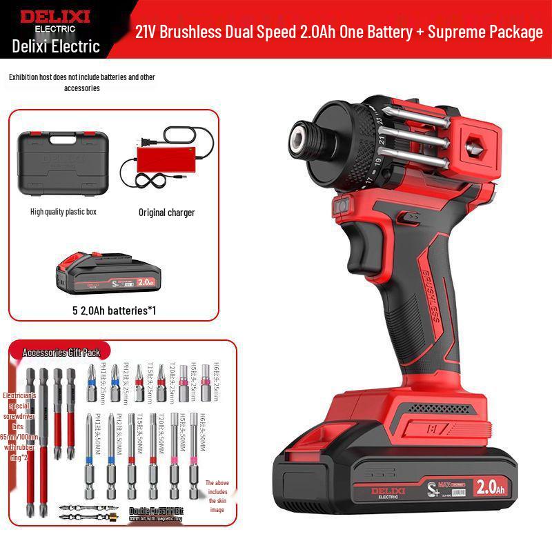 Delixi Rechargeable Brushless Electric Screwdriver & Drill Combo