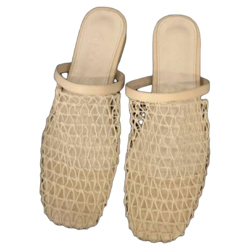 New Style Women's Slippers with Wedge Heels Thick Soles Hollowed-out Toe Caps and Half Shoes