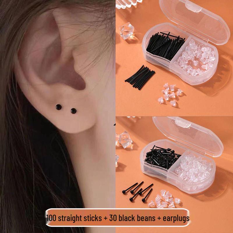 Transparent Resin Ear Piercing Studs - Anti-Clogging, Invisible, Ideal for Newly Pierced Ears