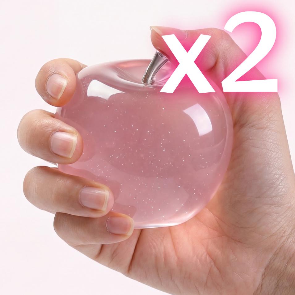 Pink Apple Squishy Toy Stress Relief Ball Soft Fidget Sensory Toy Transparent Simulated Slow Rebound Squeeze Toy Adult Kids Gift