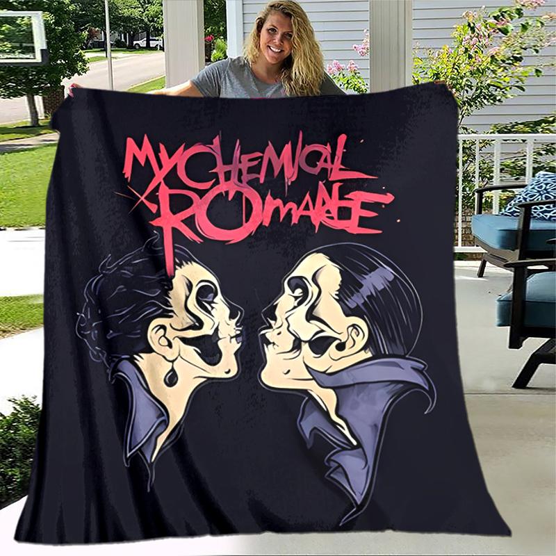 1pc Blanket My Chemical Romance Print Design, Lightweight Blanket for Sofa, Bed- Soft &Warm, Gift for All Seasons like Christmas, Halloween