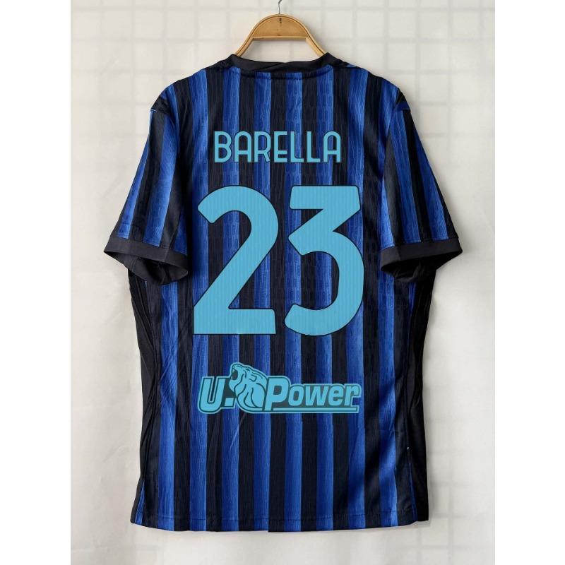 Maglie Inter Milan 25_26, 10 Lautaro, 9 Thuram, 23 Barella, Marco, Maglie Inter Milan Versione Giocatore per Adulti e Bambini 5XL