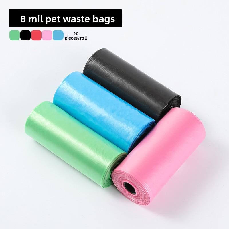 20 Single-color Pet Garbage Bags Per Roll, A Portable Cleaning Tool for Cats and Dogs