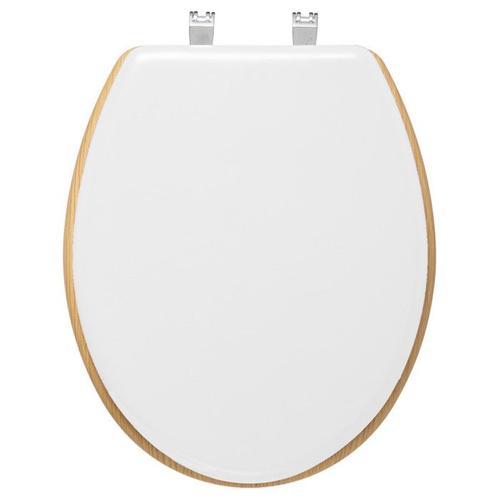Abattant WC Bois + Zinc "Modern Color" Atmosphéra - Blanc