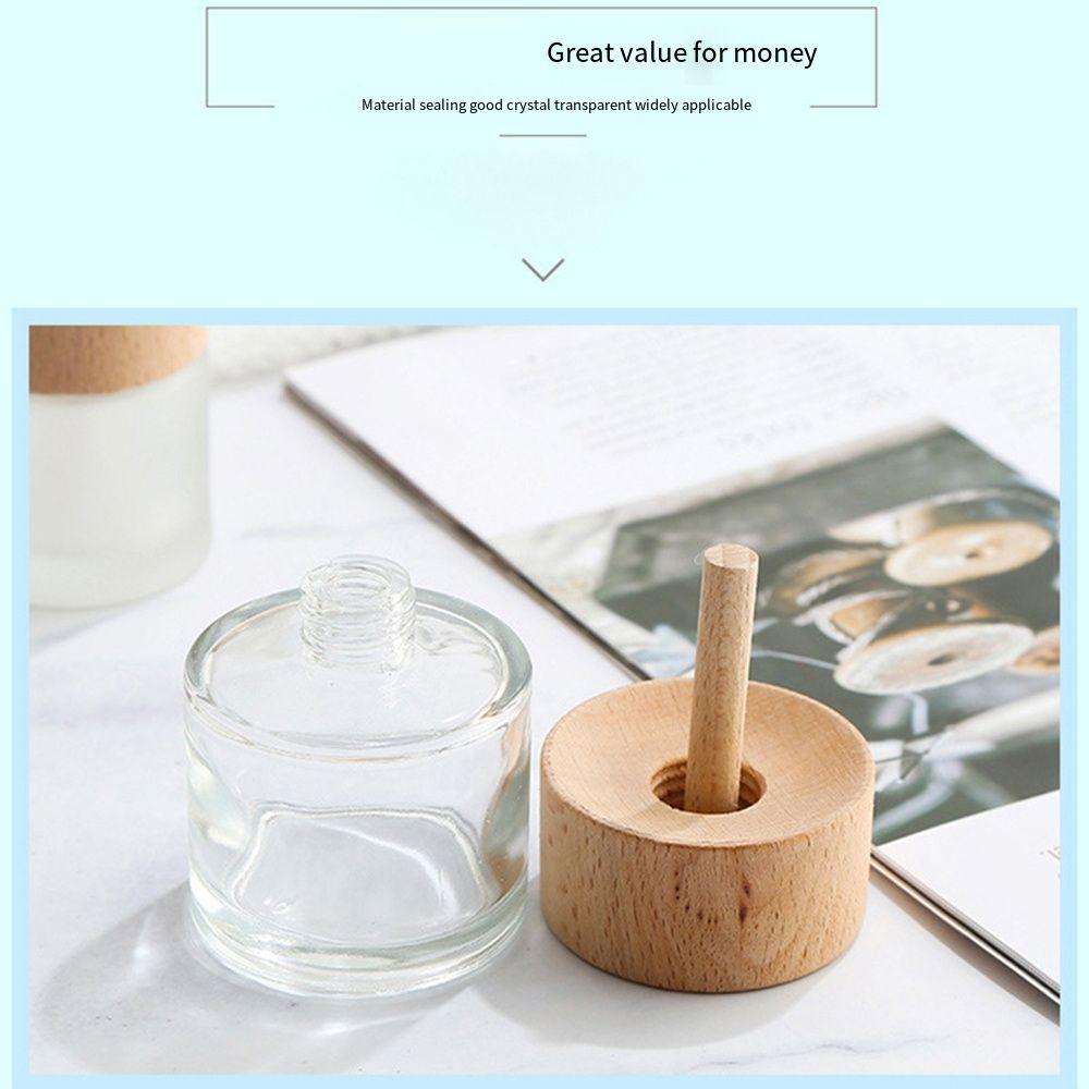 Refillable Diffuser Bottles with Wooden Cap Glass Fragrance Diffuser Bottle  Bathroom