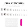 White Square Fake Toenails with Rhinestone Sweet & Charming Reusable False Nails for Stage Performance Wear