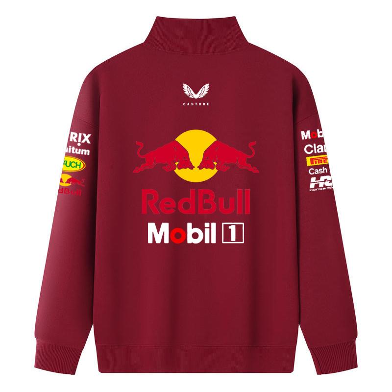 F1 Red Bull Team Uniform Spring and Autumn Jacket F1 Formula Racing Summer Red Bull Team Half Zip Hoodie