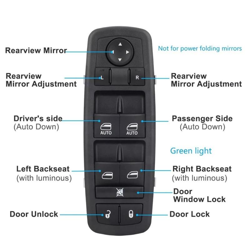 Replacement Vehicle Window Control Switches For 1500 2500 3500 2009-2015 Trucks Direct Fit 4602863AB 4602863AC 4602863AD