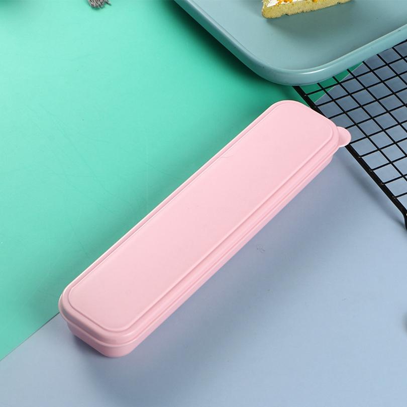 Tragbare Aufbewahrungsbox für Geschirr aus PP in 3 Farben, Innenlänge 9,29 Zoll, Reisegeschirretui für Bestecksets