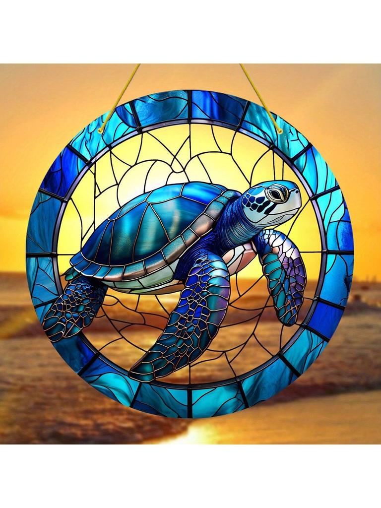 1pc Acrylic Turtle Vibrant Garden And Patio Sun Catcher, Spiritual Room Decor, Perfect Gift For Turtle Lovers
