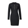 Spring and Autumn Dress Women's Slim Black Long Sleeve Elegant Knit Dresses