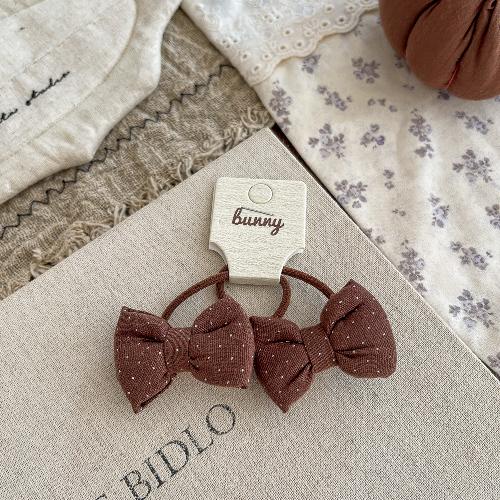 2pcs Plaid Elastic Hair Bands Floral Bow Scrunchies Baby Girls Hair Rope Tie Ponytail Holder Rubber Band Kids Hair Accessories