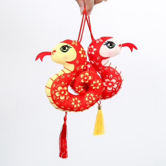 Chinese Style Snake Plush Doll Year of The Snake Mascot Toy Cute Zodiac