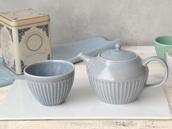 Tableware East Pot, Shinogi Stripe, 400cc, White, Ic-029-01